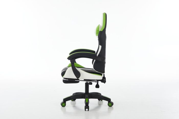 Комп‘ютерне крісло з підставкою для ніг EXTREME R1 Чорно-біло-зелений
