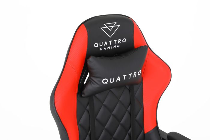 Комп‘ютерне крісло із підставкою для ніг CARBON Quattro Gaming Чорно-червоний
