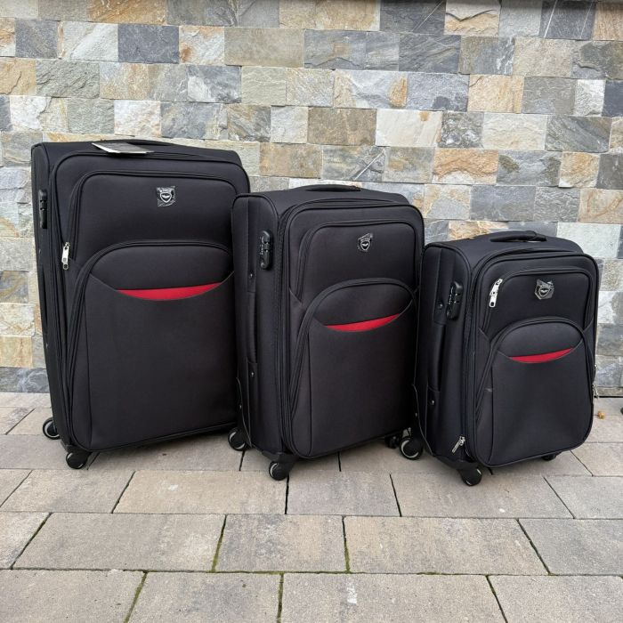 Валіза тканинна велика на 4 колесах Wings 1708 L Чорний