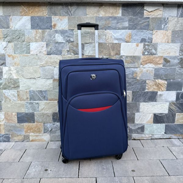 Валіза тканинна велика на 4 колесах Wings 1708 L Синій