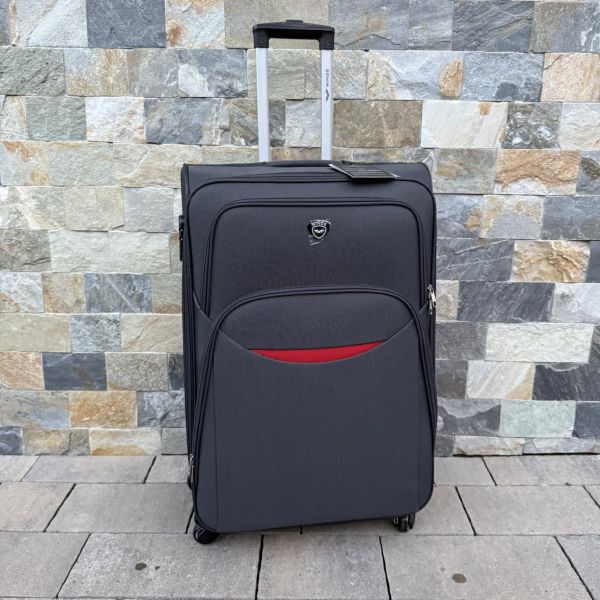 Валіза тканинна велика на 4 колесах Wings 1708 L Сірий