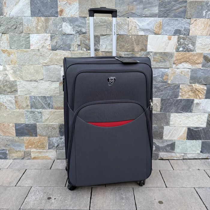 Валіза тканинна велика на 4 колесах Wings 1708 L Сірий