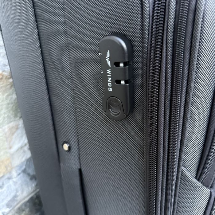 Валіза тканинна велика на 4 колесах Wings 1708 L Сірий