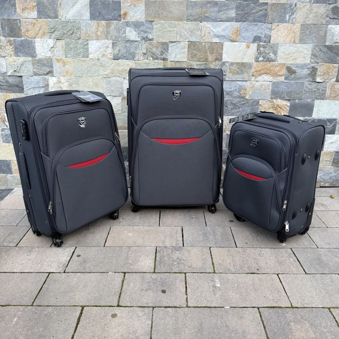 Валіза тканинна мала на 4 колесах Wings 1708 S Сірий