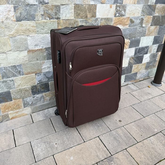 Валіза тканинна велика на 4 колесах Wings 1708 L Коричневий