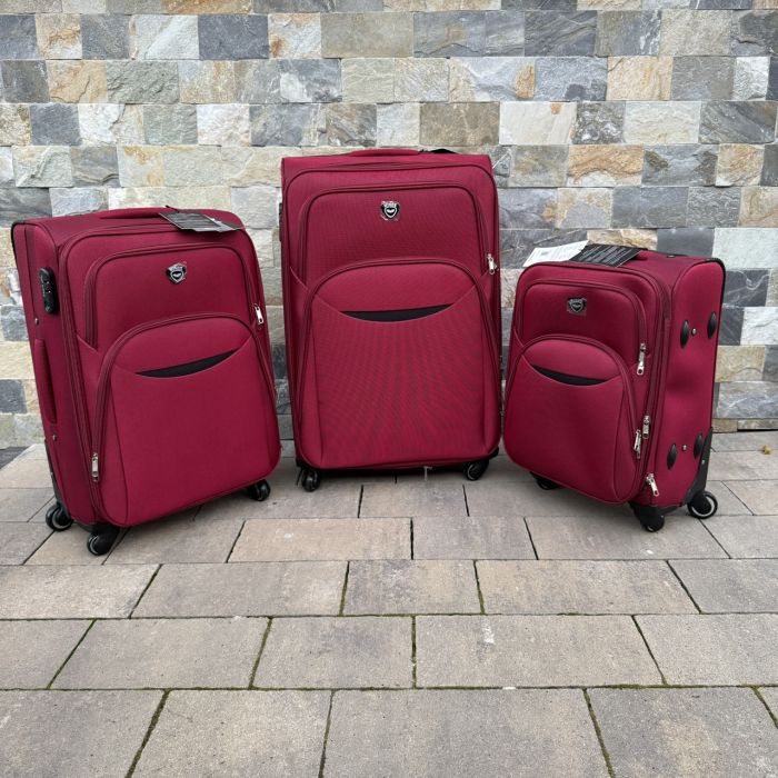 Валіза тканинна середня на 4 колесах Wings 1708 M Бордовий