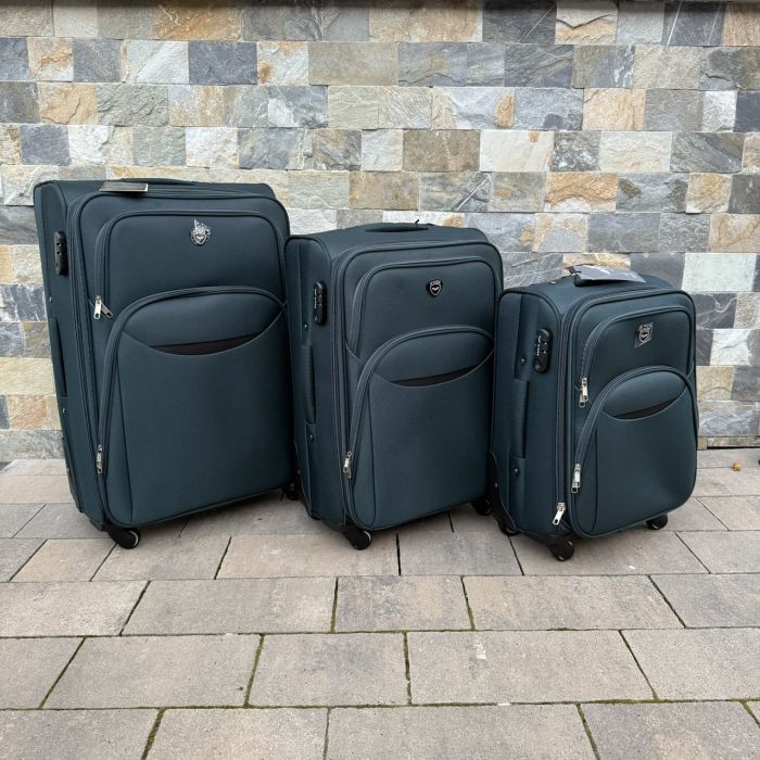 Валіза тканинна середня на 4 колесах Wings 1708 M Зелений