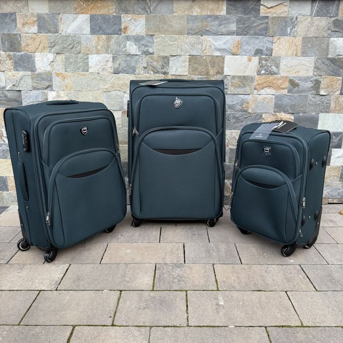 Валіза тканинна середня на 4 колесах Wings 1708 M Зелений