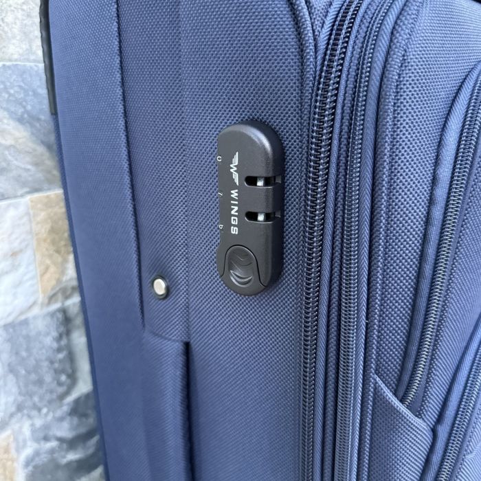 Валіза тканинна середня на 4 колесах Wings 1708 M Синій