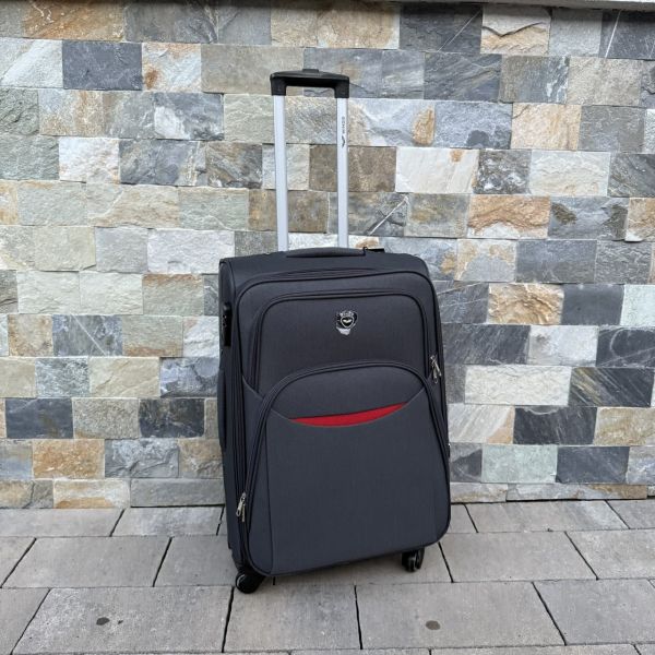 Валіза тканинна середня на 4 колесах Wings 1708 M Сірий