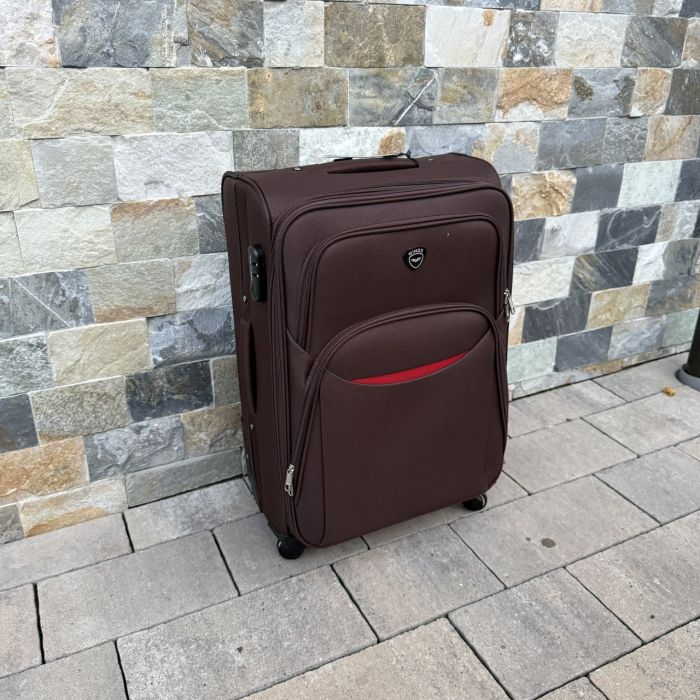 Валіза тканинна середня на 4 колесах Wings 1708 M Коричневий