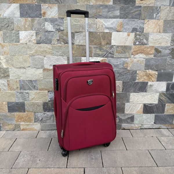 Валіза тканинна середня на 4 колесах Wings 1708 M Бордовий