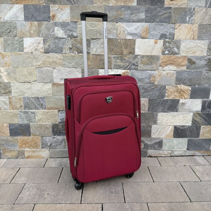 Валіза тканинна середня на 4 колесах Wings 1708 M Бордовий