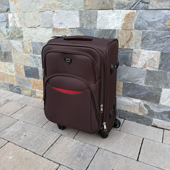 Валіза тканинна мала на 4 колесах Wings 1708 S Коричневий