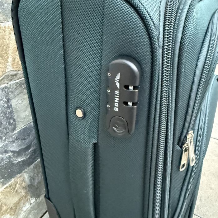 Валіза тканинна мала на 4 колесах Wings 1708 S Зелений