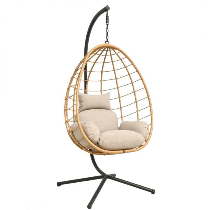 Підвісне крісло-кокон з подушкою Ecarla KR37 Коричневий