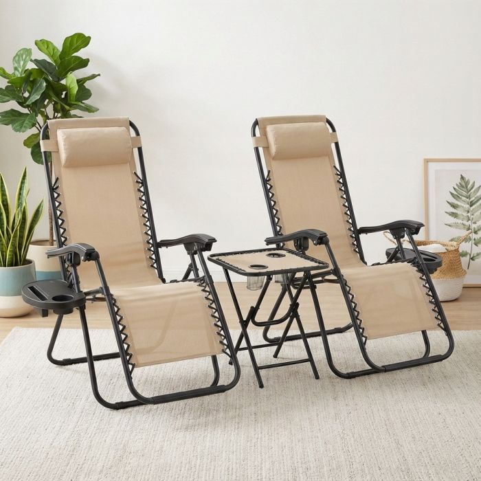 Набір садових лежаків зі столиком Ideal Garden TDC-2503 Бежевий