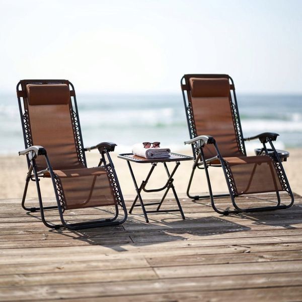 Набір садових лежаків зі столиком Ideal Garden TDC-2503 Коричневий