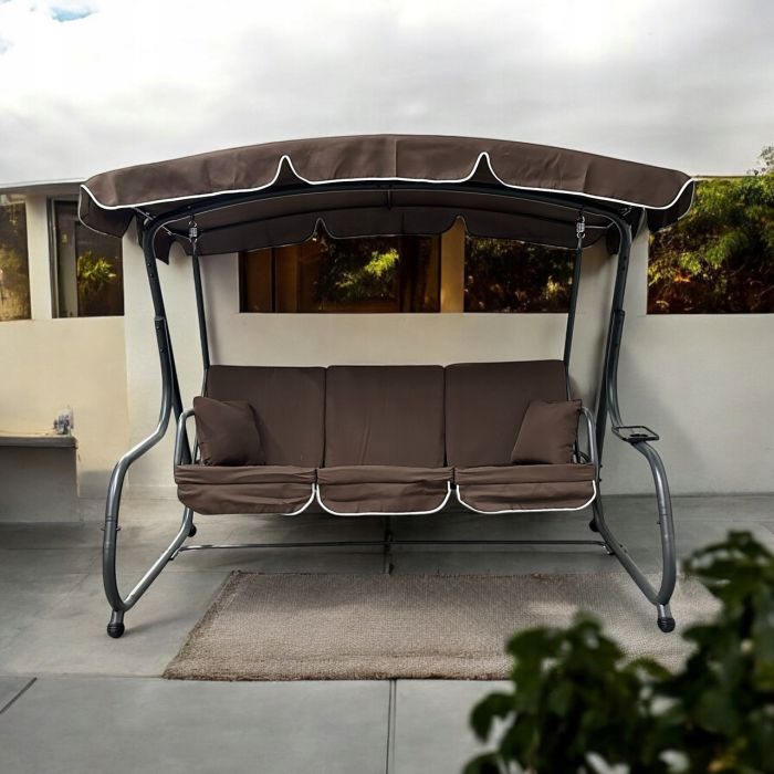 Садова гойдалка IdealGarden MAS-4026 3-х місна Коричневий