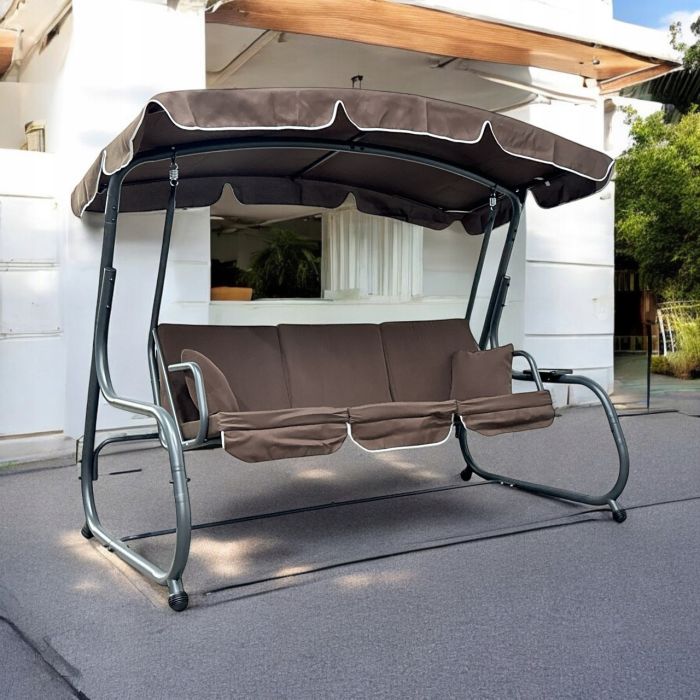 Садова гойдалка IdealGarden MAS-4026 3-х місна Коричневий