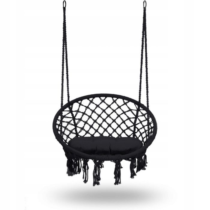 Підвісне крісло-гойдалка із подушкою BOHO 290011 Чорний