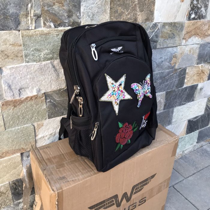 Рюкзак шкільний дитячий з пеналом Wings PATCHES Чорний