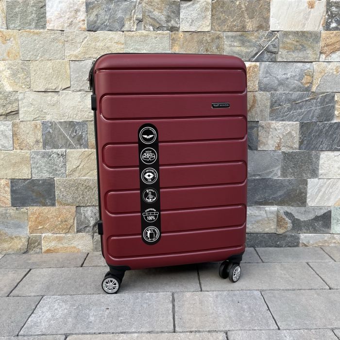 Валіза дорожня середня з поліпропілену Wings DQ181-03 M Бордовий