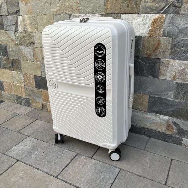 Валіза дорожня середня з поліпропілену Wings DQ181-04 M Білий