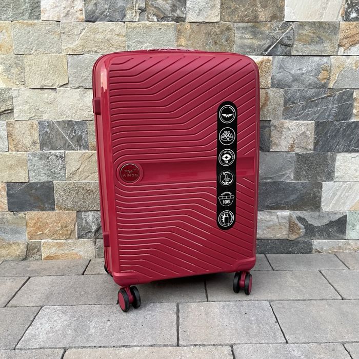 Валіза дорожня середня з поліпропілену Wings DQ181-04 M Червоний