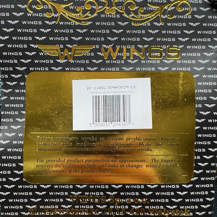 Валіза тканинна середня Wings 1706 M Зелений