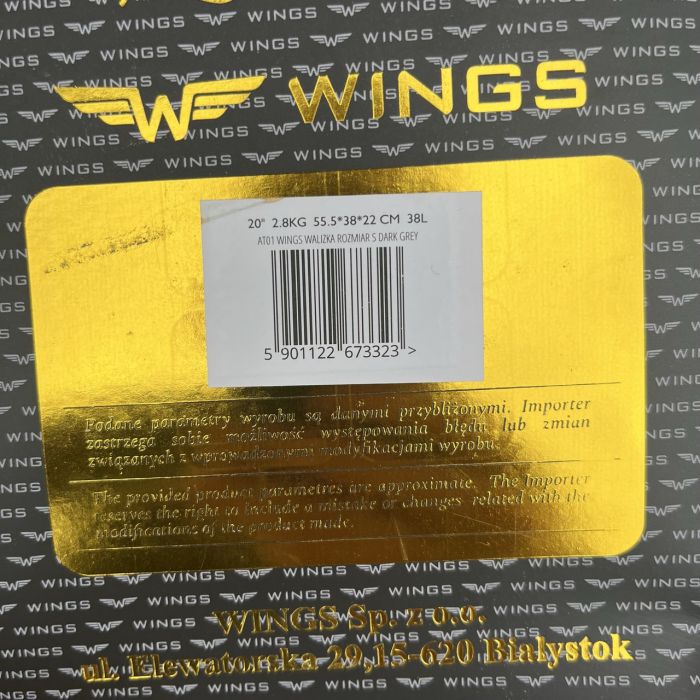 Валіза дорожня мала Wings AT01 S Графітовий