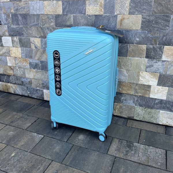 Валіза дорожня велика з поліпропілену Wings DQ181-05 L Блакитний (Macaron blue)