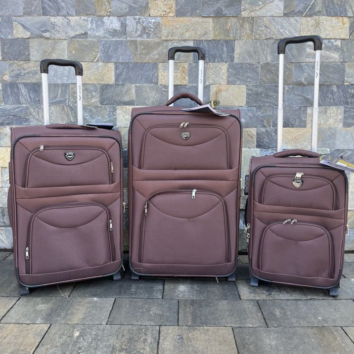 Валіза тканинна мала на 2 колесах Wings 6802 S Коричневий