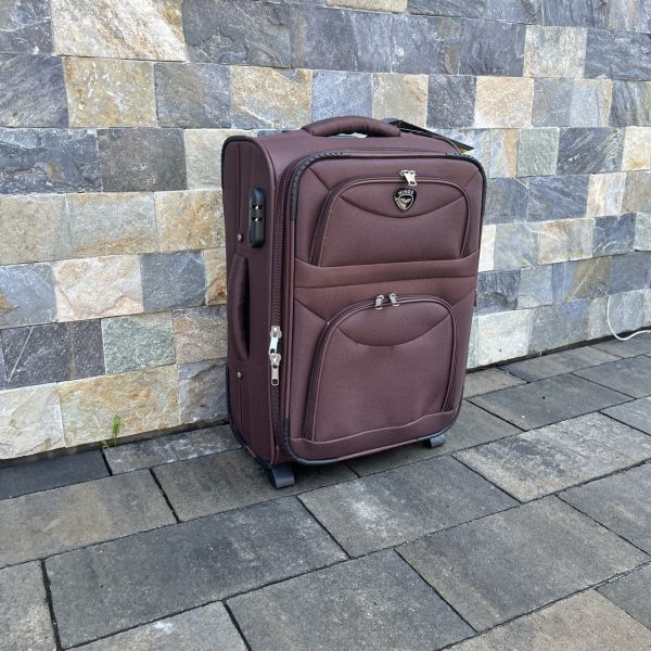 Валіза тканинна мала на 2 колесах Wings 6802 S Коричневий