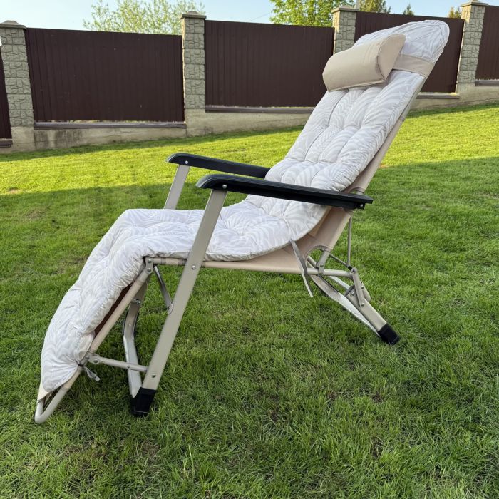 Садовий шезлонг тканинний + матрац Sofotel ChillWell 286404 Бежевий