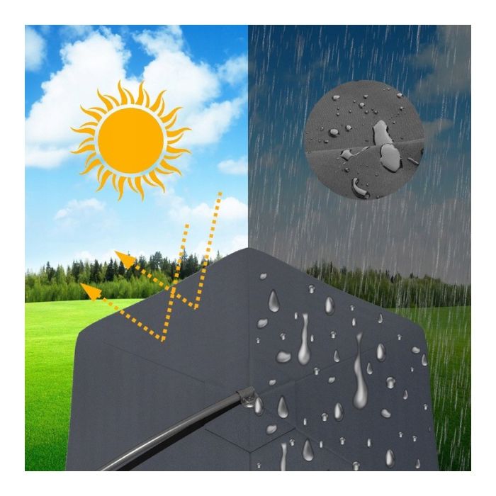 Парасоля садова з нахилом та LED підсвіткою Ecarla OGP11K Кремовий