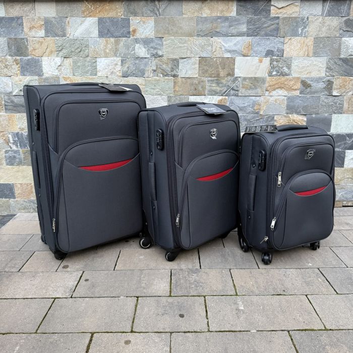 Валіза тканинна мала на 4 колесах Wings 1708 S Сірий