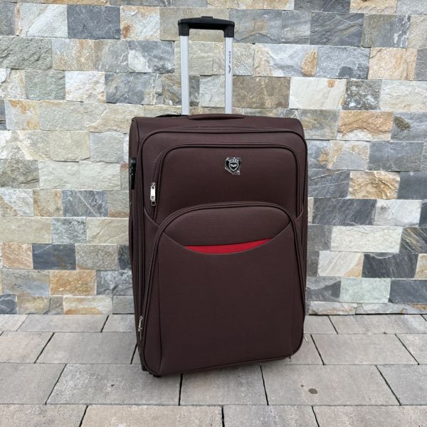 Валіза тканинна велика на 4 колесах Wings 1708 L Коричневий