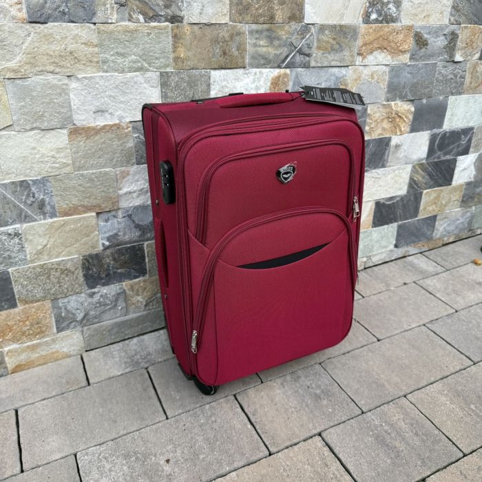 Валіза тканинна середня на 4 колесах Wings 1708 M Бордовий