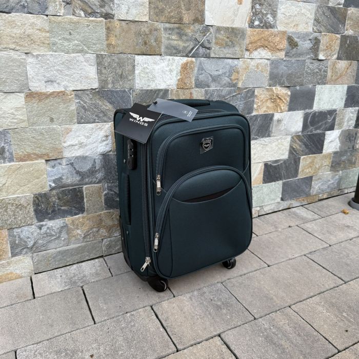 Валіза тканинна мала на 4 колесах Wings 1708 S Зелений